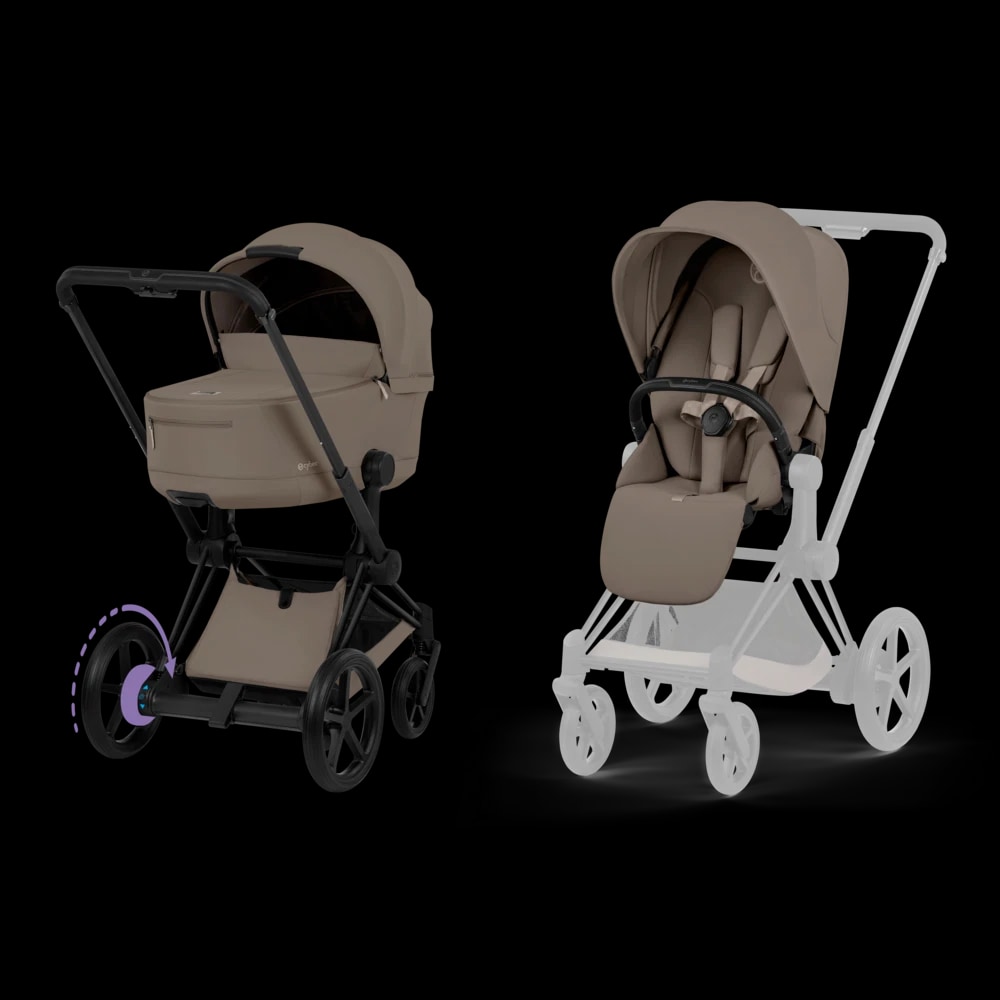 ePriam Comfort Matt Black + Alcofa Fold - Coconut Brown miniatura 1